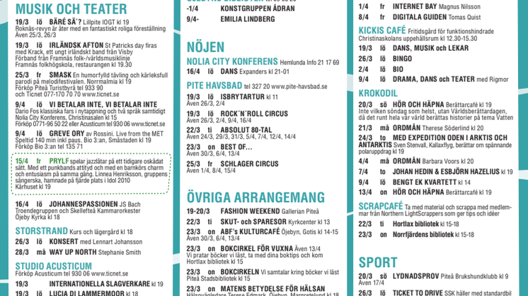 Det händer i Piteå 19 mars-17 april 2011