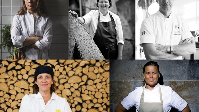 Årets meny på Kockarnas Krog görs av: Louise Johansson, Malin Söderström, Fredrik Eriksson, Maria Printz och Frida Nilsson.
