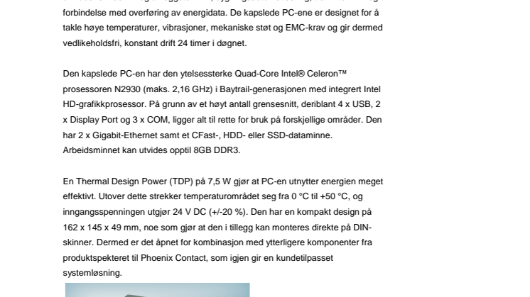 Kompakt og vifteløs Quad-Core kapslet PC