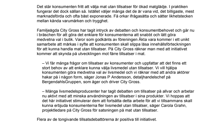 Nu blir det enklare att handla mat utan tillsatser
