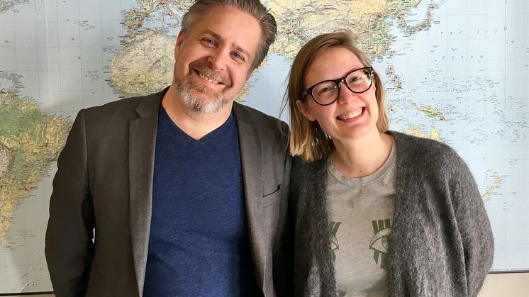 Bild på Pär Soini, VD på BD Pop AB och Greta Wimander, verksamhetsledare Go Business