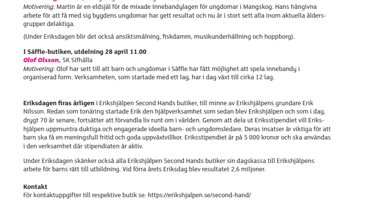 Engagerade idrottsledare får Eriksstipendiet i Värmlands län