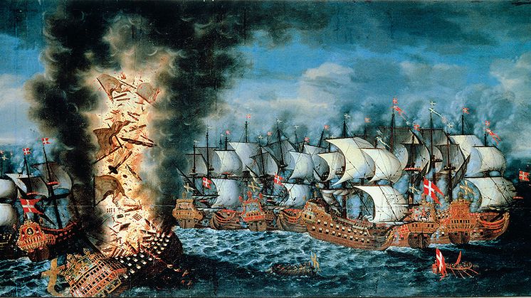 "Slaget vid Öland", målning av Claus Møinichen. Foto: Kalmar läns museum
