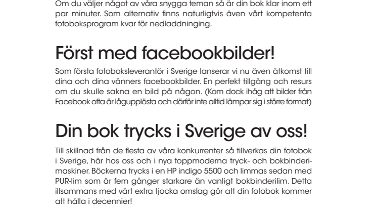Sveriges snabbaste fotoboktjänst!