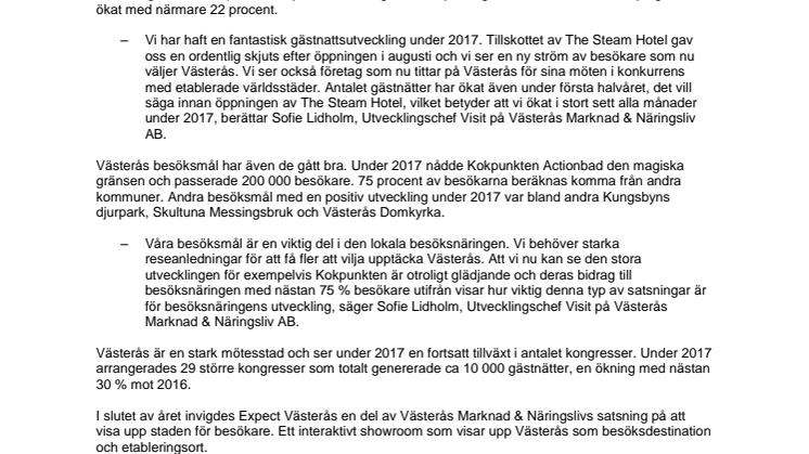 Rekordår: Västerås besöksnäring summerar 2017