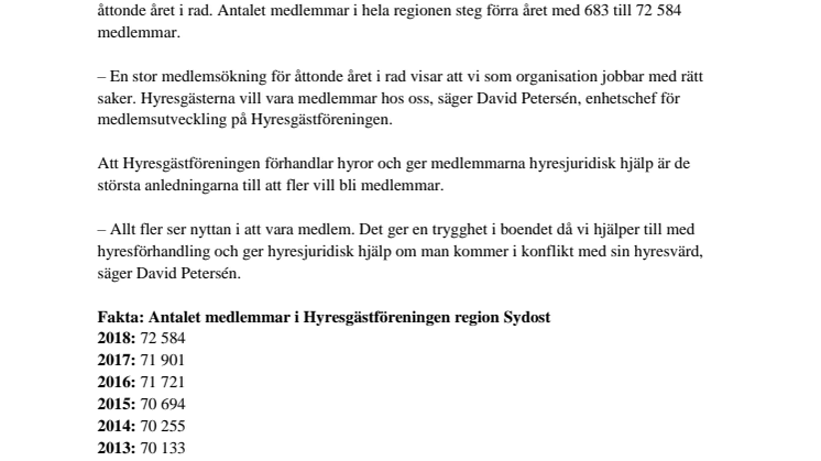 Fler i Kalmar vill vara med i Hyresgästföreningen