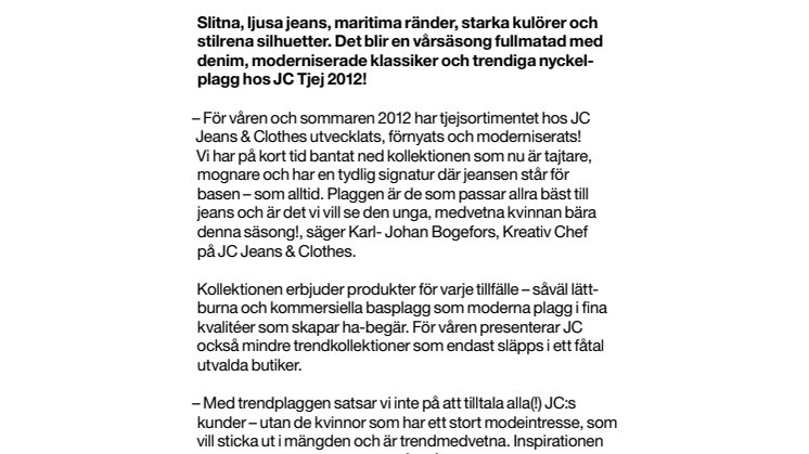 JC Jeans & Clothes vår/sommar 2012 Tjej