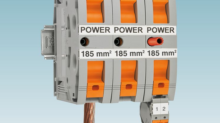Stærkstrømsklemmer med Power-Turn tilslutning