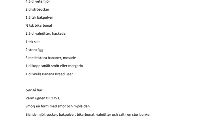 Recept: Bananbröd med Banana Bread Beer