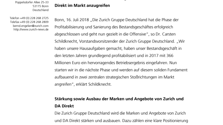 Zurich geht in die Offensive