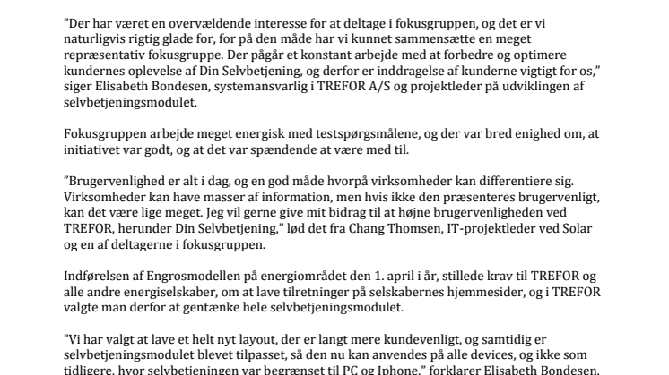 Kunder hjælper TREFOR med forbedringer 