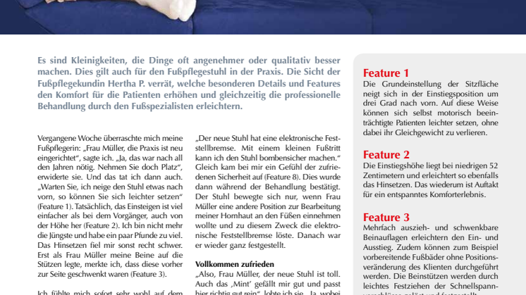 Fußpflegeeinheit Concept F3: „Wie für mich gemacht“