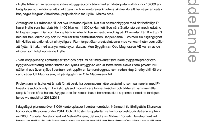 Ett isblock i kontorsheta Hyllie