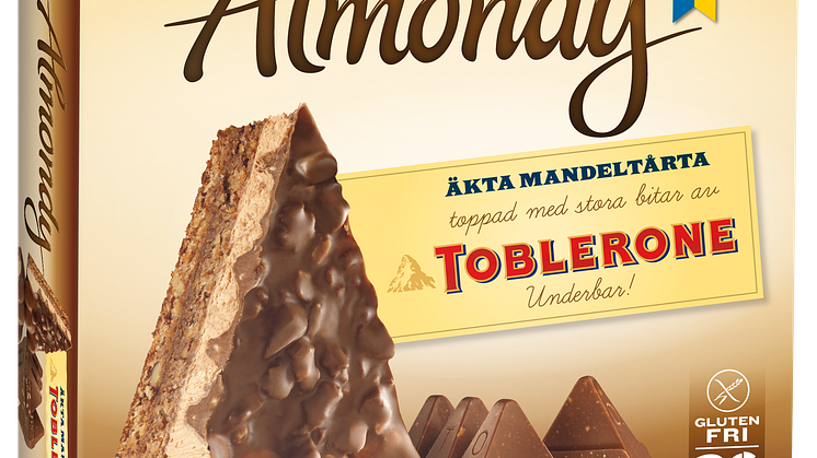 Almondy mandeltårta med bitar av Toblerone
