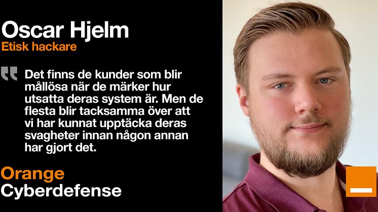 Oscar Hjelm, etisk hackare, Orange Cyberdefense