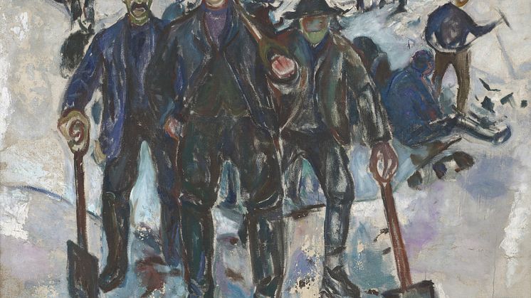 Edvard Munch: Arbeidere i snø / Workers in Snow (1913-1915)