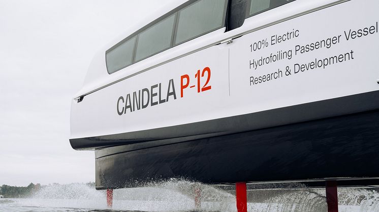 Candela P-12 taking off outside Stockholm's port