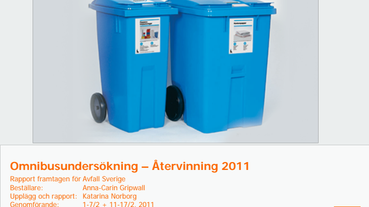 Attitydundersökning om återvinning 2011