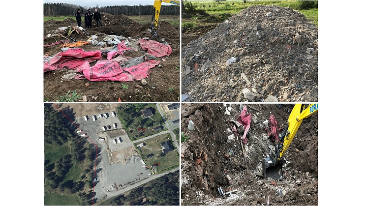 Bilder från platser i Norrtälje kommun där Think Pinks massor hamnat.