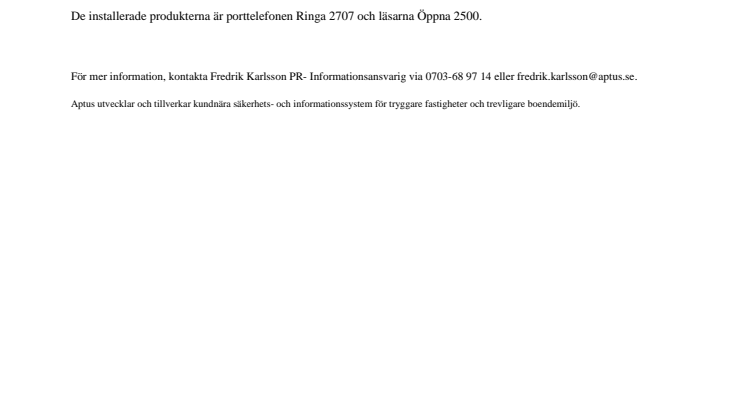 Aptus Elektronik AB säkrar Köpenhamns rådhus