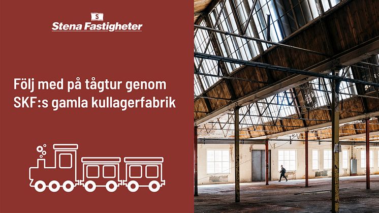 På Gamlestadsgalej kan alla som vill åka en tågtur genom lokalerna och få en unik insyn i ett fabriksområde som legat öde i många år. Tåget åker genom fabrikslokalerna samtidigt som man får veta mer om Stena Fastigheters planer för det nya området. 
