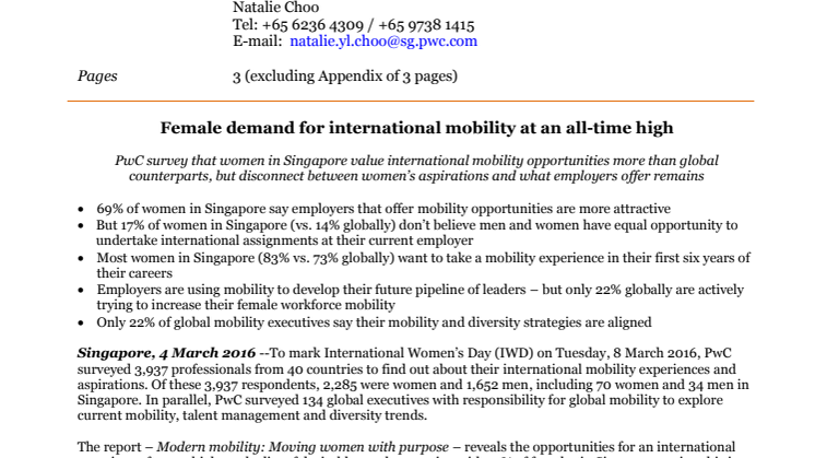 ​Female demand for international mobility at an all-time high