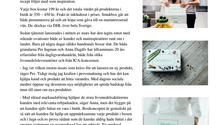 Smakbox - en smakfull prenumeration