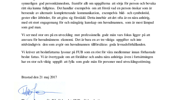 Hindra inte anhöriga från att vara gode män! 