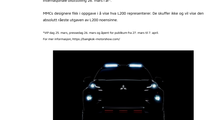 Absolutt bortenfor tøff – Mitsubishi Motors sin L200 showmodell er snart her