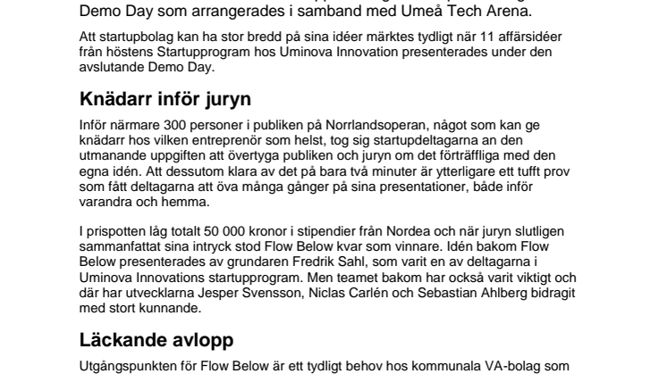 ​Smart idé för avloppsnät vinner startuptävling