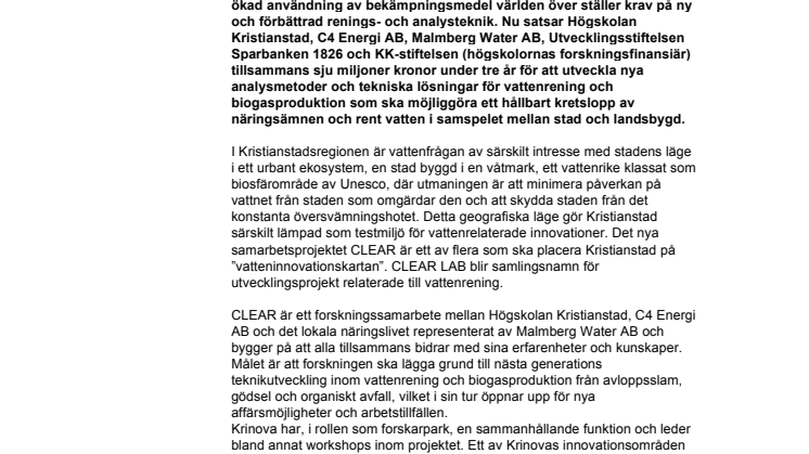 Sju miljoner för utveckling av ny teknik för vattenrening