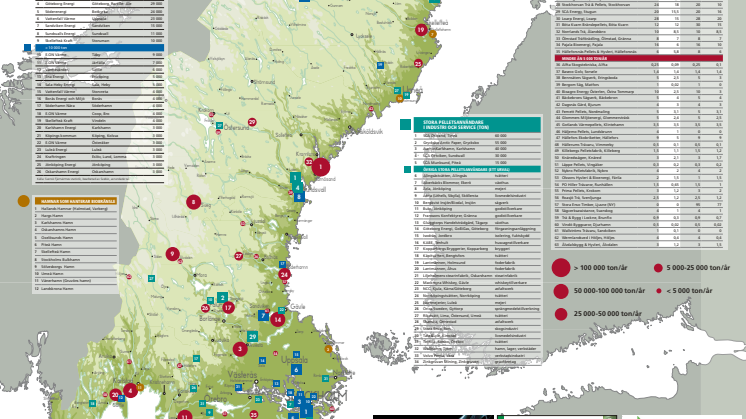 Bioenergis karta: Pellets i Sverige 2017