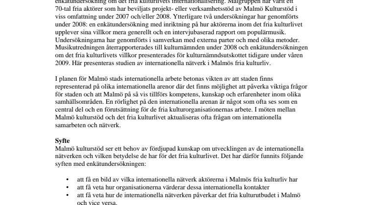 Fria kulturlivets internationella kontakter