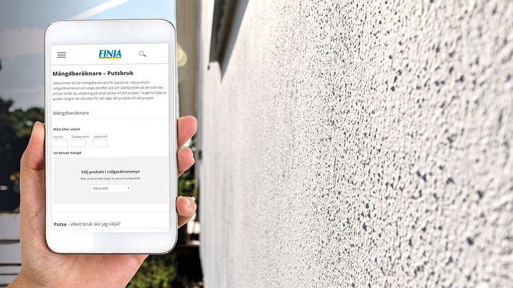 Att beräkna puts blev precis ännu enklare – Finja Betong presenterar digital mängdberäknare