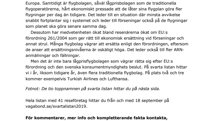 Svarta listan 2019: Flygbolagen strular mest, Ryanair värst