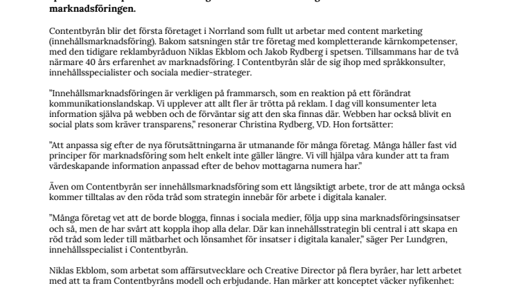Norrlands första content marketing-byrå öppnar i Umeå