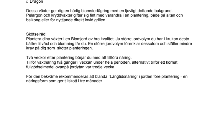 Recept på en lyckad plantering april -juni