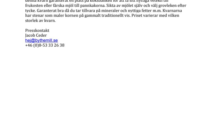 Nu maler du mjölet själv