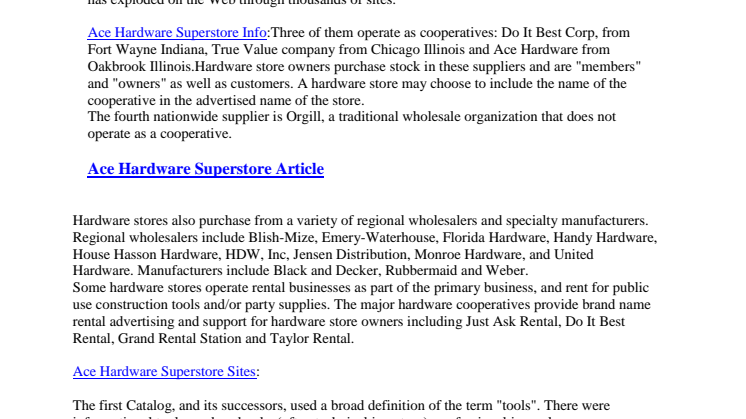 Ace Hardware Superstore Sites