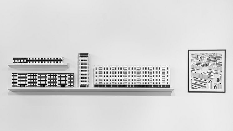 Terence Gower. Tlatelolcona, modeller i kartong, inramat fotografi, 2008. Foto: Jean-Baptiste Beranger 