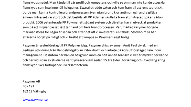 Paxymer och PP Polymer 