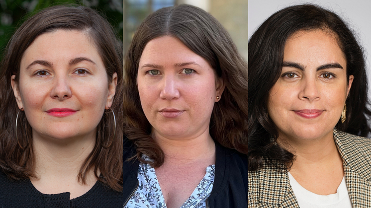 Från vänster: Sandra Ivanovic Rubin (MP), ordförande i psykiatriutskottet, Karin Fälldin (C), folkhälso- och tandvårdsregionråd i Region Stockholm och Talla Alkurdi (S), hälso- och sjukvårdsregionråd.