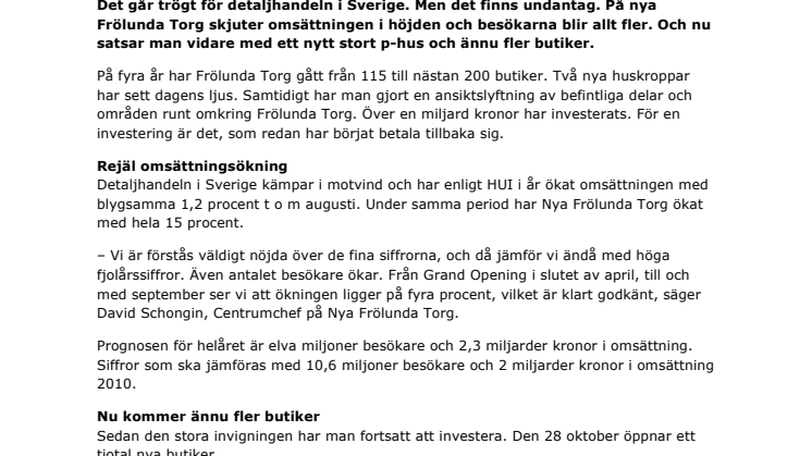 Nya Frölunda Torg har medvind