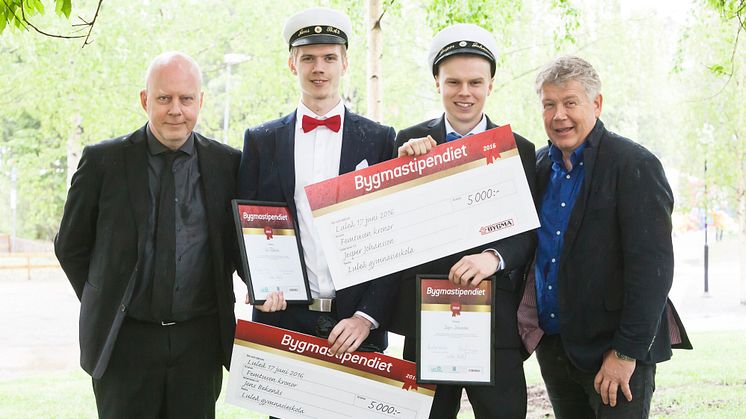 Stolta Bygmastipendiater på Luleå gymnasieskola