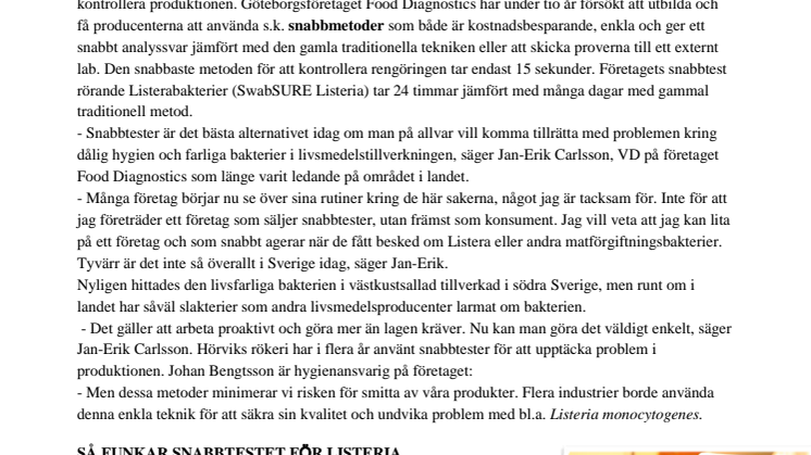 Kan vi lita på att Påskmaten är fri från den dödliga bakterien Listeria?