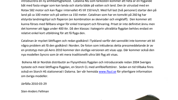 Nytt flygplan introduceras