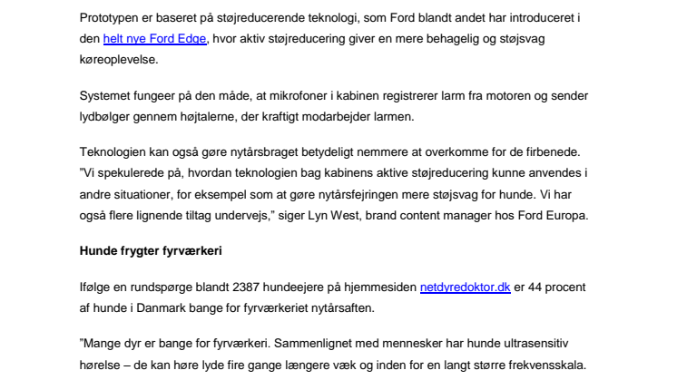 Lydisolerende teknologi hjælper hunden nytårsaften