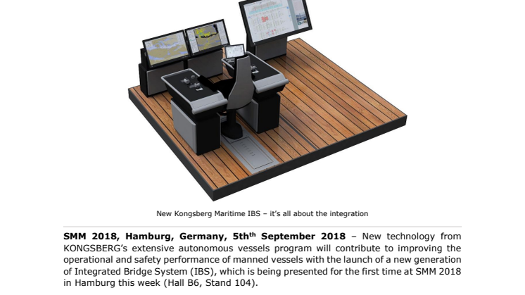 Kongsberg Maritime - SMM 2018: Sensor Fusion powers safe navigation with new generation Integrated Bridge System from KONGSBERG