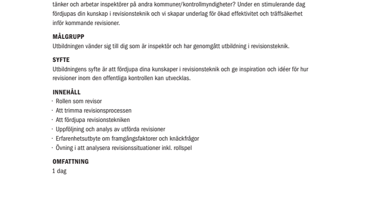 Fördjupning i revisionsteknik