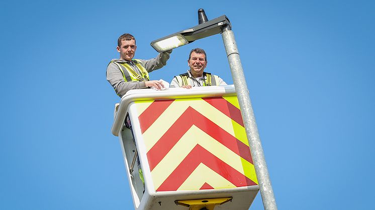 Jake Richardson with (right) Cllr Alan Quinn.